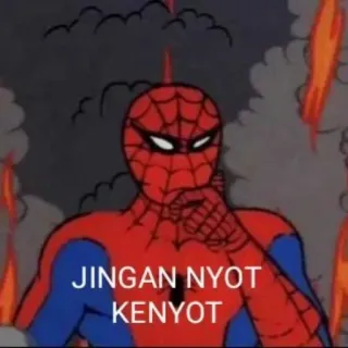 🕸 Spider-Man JINGAN NYOT KENYOT spider-man, mème, indonésien, kenoyot, jingan, nyot whatsapp sticker