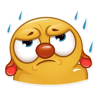 😫 Emoji, Dibujos animados, Triste, Preocupado, Sudor, Expresión telegram sticker
