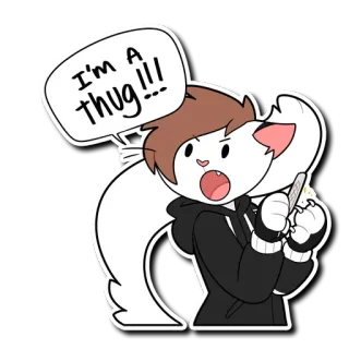😠 I'm a thug!!! Katze, Gangster, Cartoon, Tier, Figur, Sticker whatsapp sticker