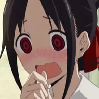 ❤️ Kaguya Shinomiya Kaguya-sama: Love Is War Аниме, Кагуя Шиномия, смущенная, в шоке, аниме девушка, румянец telegram sticker