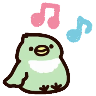 💨 bird, music, cute, pastel, singing, kawaii whatsapp sticker