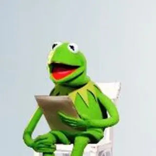 😀 Kermit 커밋, 머펫, 개구리, 독서, 초록 telegram sticker