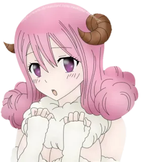 🤗 Aries Fairy Tail Anime, Ovelha, Áries, Fairy Tail, Zodíaco, Espírito Celestial whatsapp sticker