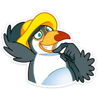 😅 penguin, sticker, cartoon, animal telegram sticker