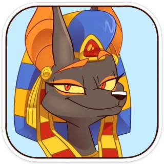 😏 Anubis アヌビス, エジプト, 神, ジャッカル, 神話, 漫画 telegram sticker