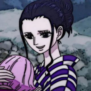 📜 Nico Robin One Piece 动漫, 海贼王, 妮可·罗宾, 角色, 漫画, 女性, 插画 telegram sticker