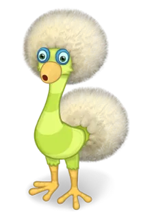 😯 burung, kartun, hewan, hijau, berbulu, lucu, karakter telegram sticker