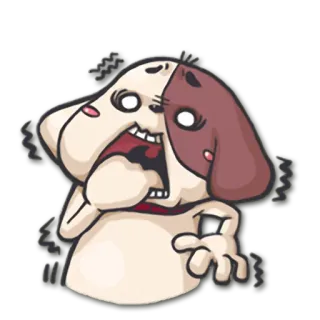 😱 pies, kreskówka, przestraszony, zszokowany, wyraz twarzy, śmieszny telegram sticker