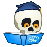 🎓 scheletro, laurea, libro, studente, morte, teschio, accademico telegram sticker
