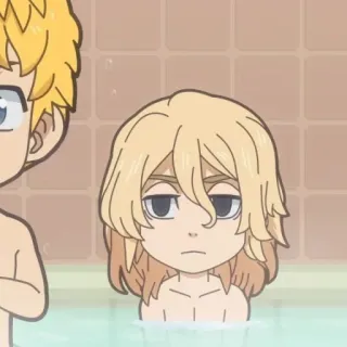 🎐 Anime, Banho, Fofo, Kawaii, Criança whatsapp sticker