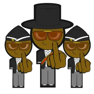 🖕 danse du cercueil, meme, drôle, funérailles, doigt d'honneur, offensant telegram sticker