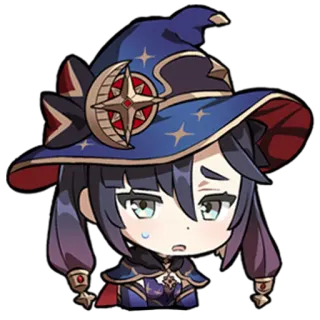 😒 Mona Genshin Impact Mona, Genshin Impact, Jeu vidéo, Anime, Chibi, Personnage whatsapp sticker
