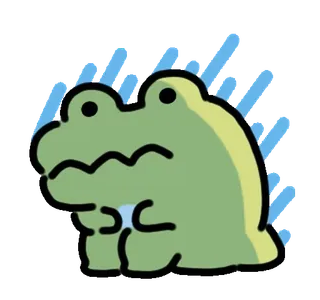⭐ grenouille, triste, animal, vert, mignon telegram sticker