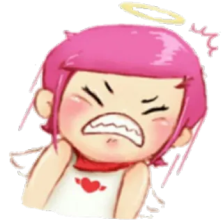 😤 Dessin animé, Personnage, En colère, Irrité, Halo telegram sticker