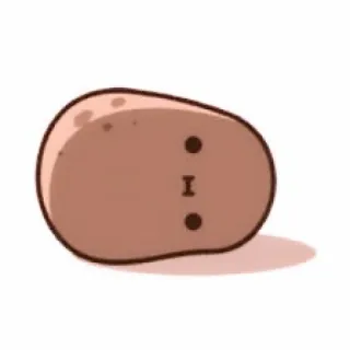 💭 Aardappel, Cartoon, Kawaii, Leuk, Eten, Groente whatsapp sticker