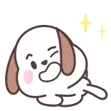 😉 dog, cute, cartoon, sparkle, sleepy, winking telegram sticker
