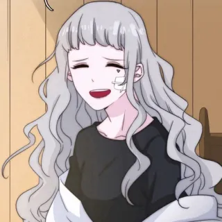 ⛓ anime, character, smiling, woman, cartoon, girl telegram sticker
