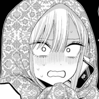 😰 Anime, Manga, Expression, Capuche, Inquiet, Choqué telegram sticker