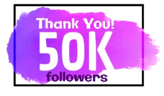 😘 Thank You! 50K followers Follower, Grazie, Social media, Festa, 50k telegram sticker