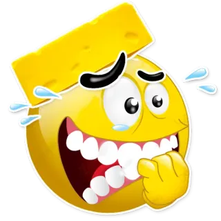😓 Emoji, Fromage, Nerveux, Anxieux, Jaune, Dessin animé telegram sticker