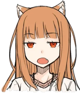 😐 Holo Spice and Wolf Anime, Ragazza lupo, Holo, Spice and Wolf, Carino/a, Manga, Personaggio telegram sticker
