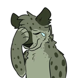 😢 hiena, zwierzę, kreskówka, smutny, płacz telegram sticker