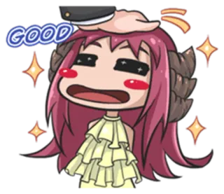 😋 GOOD อนิเมะ, การ์ตูน, น่ารัก, ประกาย, ผู้หญิง, ตบหัว telegram sticker