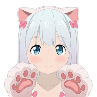 🐾 动漫, 猫, 耳朵, 可爱, 女孩, 卡通 telegram sticker