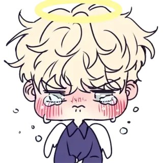 😭 ангел, плакать, нимб, крылья, грустный, аниме, манга telegram sticker