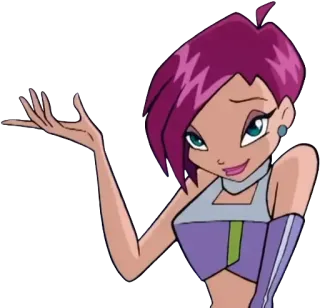 ☺️ Aisha Winx Club мультфильм, персонаж, Аиша, Винкс Клаб, фея, фиолетовые волосы telegram sticker