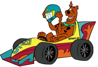 🏎 Scooby Doo หมา, การ์ตูน, แข่งรถ, รถ, สกูบี้ดู telegram sticker