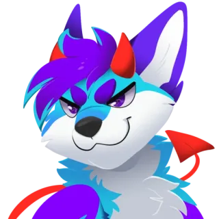 😈 Furry, Anthro, Animal, Lobo, Personaje, Dibujo animado telegram sticker