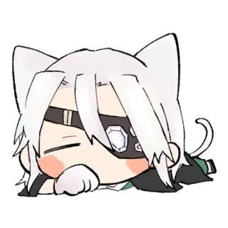 💎 gatto, chibi, anime, carino, kawaii, dormire, neko telegram sticker