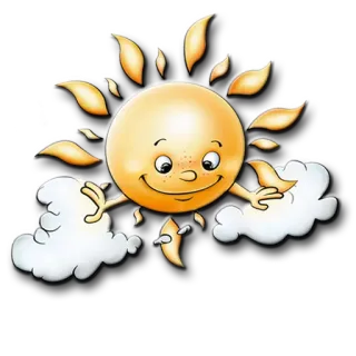 ☀ солнце, мультфильм, облака, счастливый, персонаж, милый, погода telegram sticker