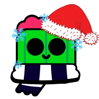 🙂 Spike Brawl Stars spike, brawl stars, cactus, jeu, personnage, hiver, noël telegram sticker