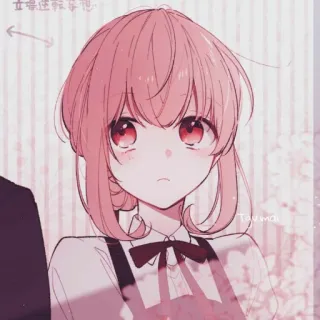 🌓 立春運勢亨通 Аниме, Манга, Девушка, Мило, Розовые волосы, Иллюстрация, Мультфильм telegram sticker