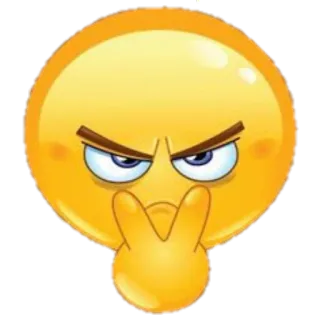 👀 emoji, enojado, molesto, amarillo, cara, cállate telegram sticker