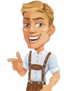 😄 cartone animato, indicando, lederhosen, tedesco, bavarese telegram sticker