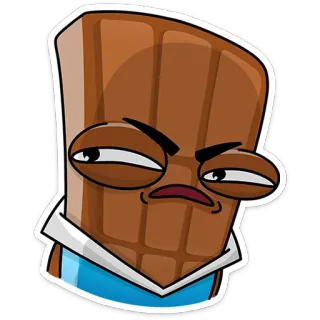 👀 chocolat, dessin animé, bonbon, sucré, dessert, personnage telegram sticker