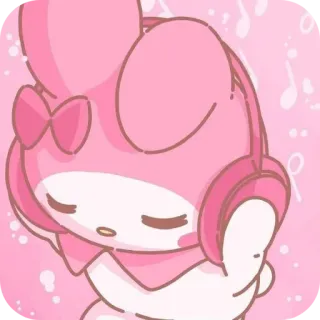 ❤ My Melody My Melody, Sanrio, kawaii, lindo, rosa, conejo, dibujos animados telegram sticker