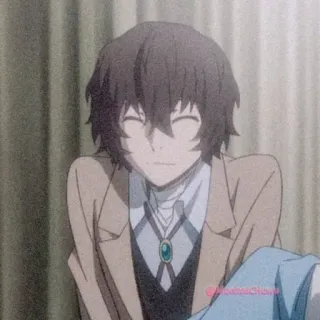 😇 Osamu Dazai Bungou Stray Dogs Anime, Bungou Stray Dogs, Osamu Dazai, Dazai, lächelnd, männlich, Charakter telegram sticker