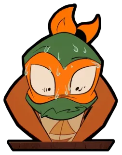 😱 Michelangelo Rise of the Teenage Mutant Ninja Turtles การ์ตูน, วัยรุ่น, นินจา, เต่า, กลัว, TMNT telegram sticker