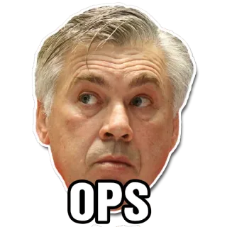😳 OPS ops, выражение, Карло Анчелотти, футбол, ой telegram sticker