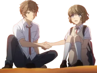 🤝 Anime, Paar, Handschlag, Süß, Junge, Mädchen telegram sticker