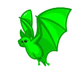 🦇 nietoperz, zwierzę, latający, zielony, dzika przyroda, słodki telegram sticker