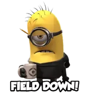 👎 Minion Despicable Me FIELD DOWN! minion, field down, cartoon, funny, office, worker telegram sticker
