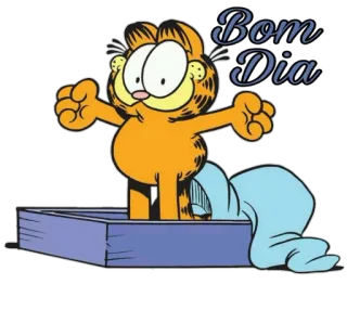 🖌 Garfield Bom Dia Garfield, gato, desenho animado, Bom Dia, bom dia, laranja telegram sticker