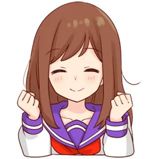 ☺️ Fille anime, Uniforme scolaire, Dessin animé, Joyeux, Heureux, Mignon telegram sticker