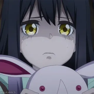 👻 Anime, Ragazza, Triste, Piangendo, Coniglio, Peluche, Emozionale, Gioventù telegram sticker
