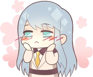 😳 Anime, Carino, Kawaii, Cartone animato, Personaggio, Illustrazione telegram sticker